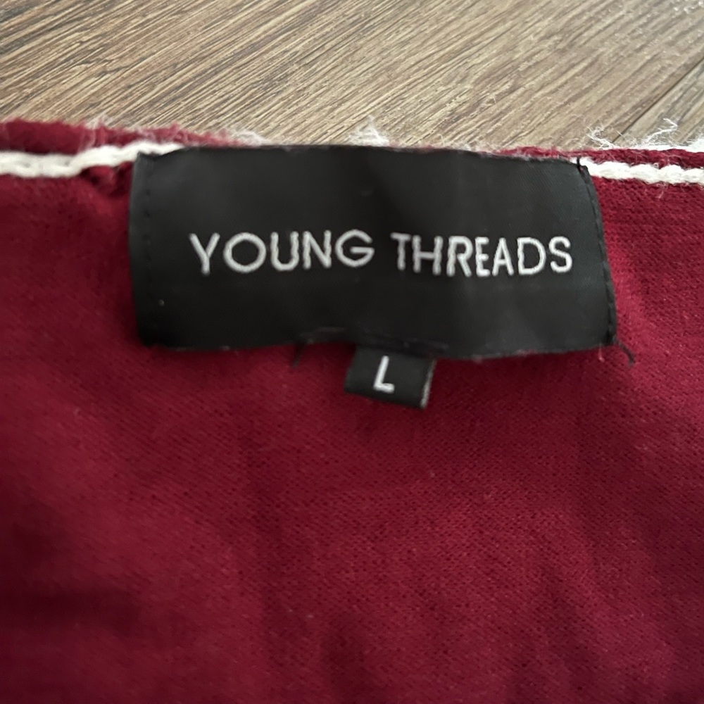 Young Threads Button Off-Shoulder Sweater - Picture 5 of 10